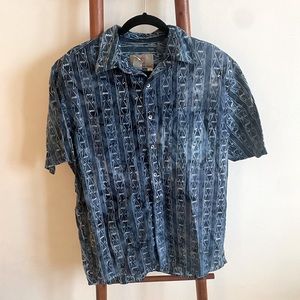 The Territory Ahead Men’s Tribal/Hawaiian Button Up, Sz M